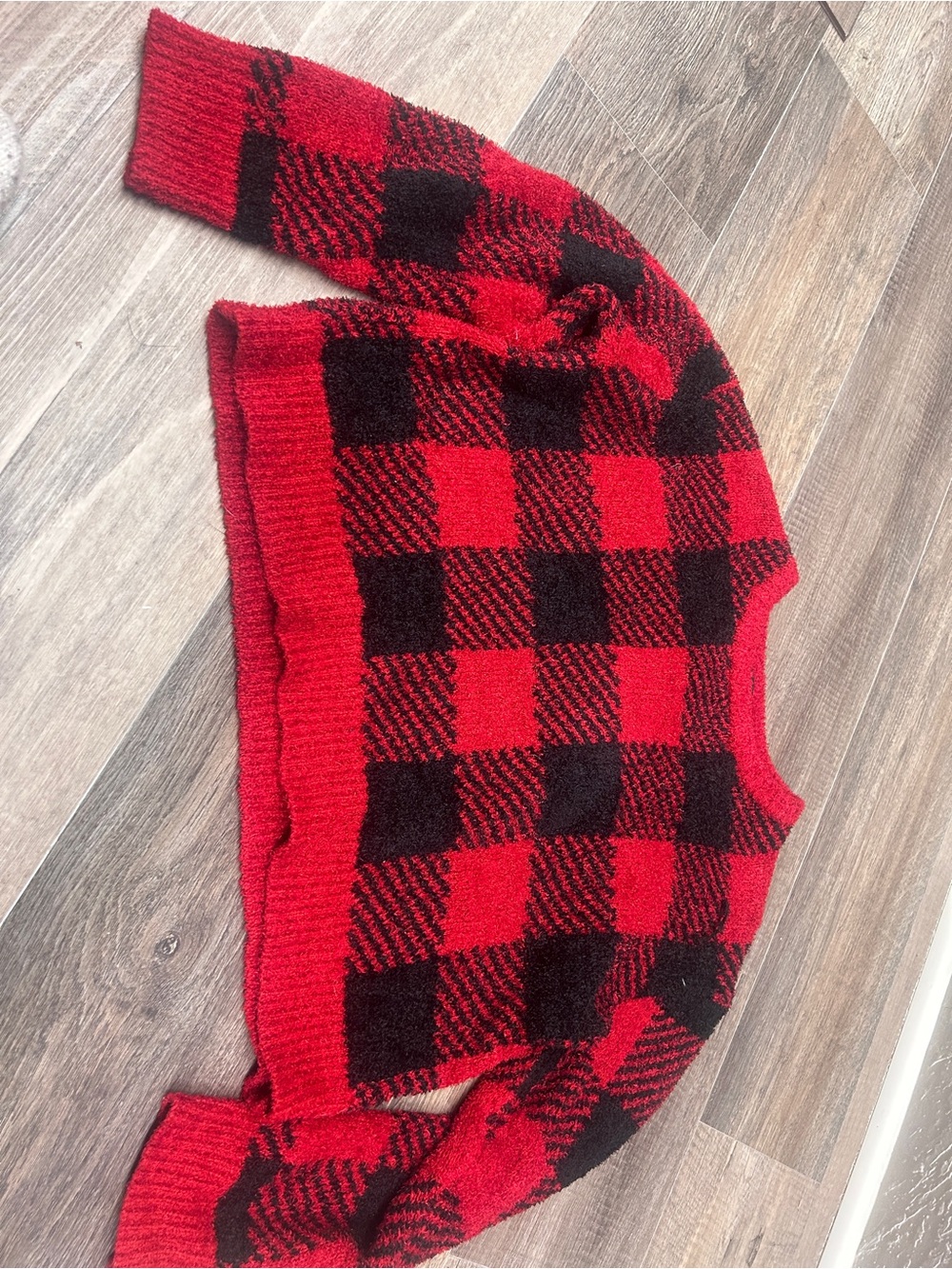 art class Red and Black Buffalo Plaid Sweater